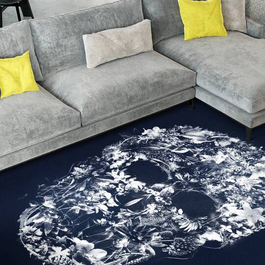 Empire Art Direct 5ft. x 7.5ft. Skull Silhouette I Tapis D'Art Washable Area Rug